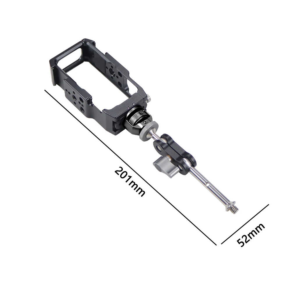 Magnetischer Action-Kamera-Käfig für DJI Action 2 Dual-Screen Vollkäfig mit Cold-Shoe-Halterung, 1/4 3/8 ARRI-Positionierungslöchern und Ladestation – Detail 32