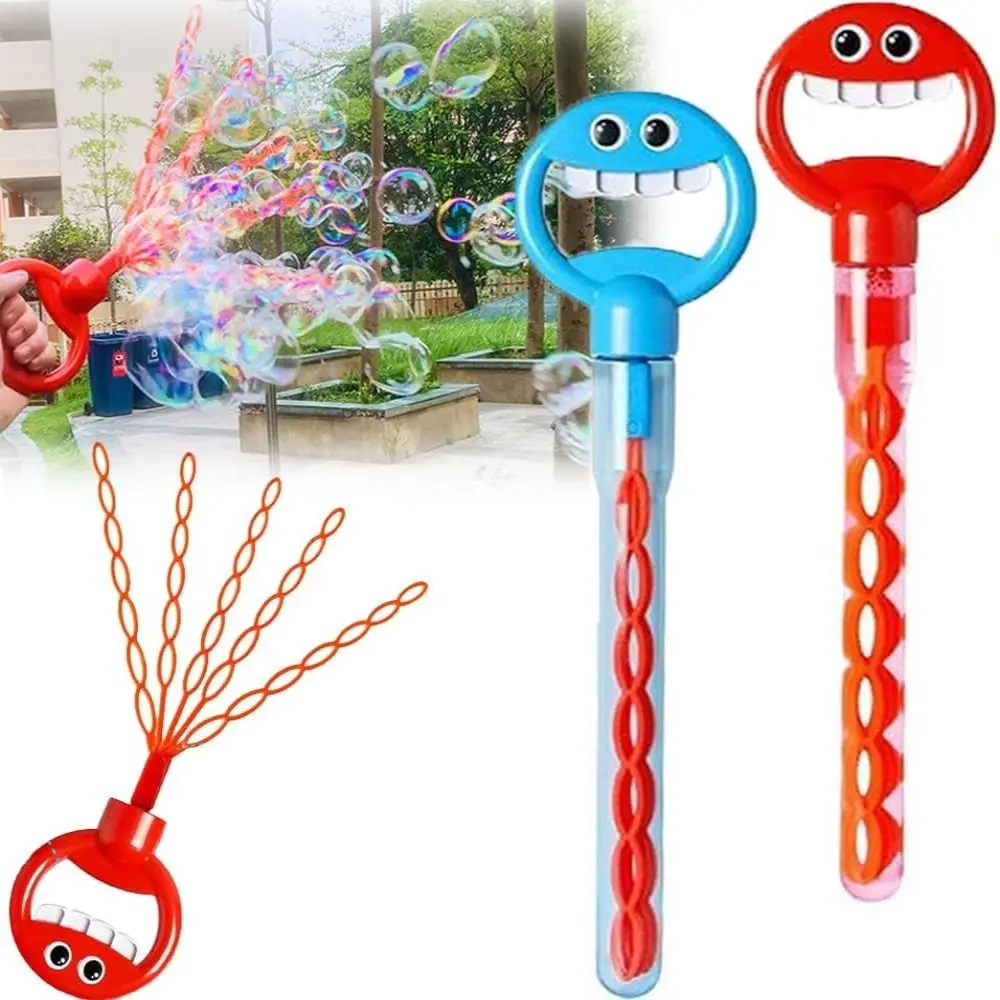 

Bubble Machine 32 Hole Smiling Face Bubble Stick Birthday Party Gift Easy to Use Bubble Wand Toy Outdoors Activity Leak-proof