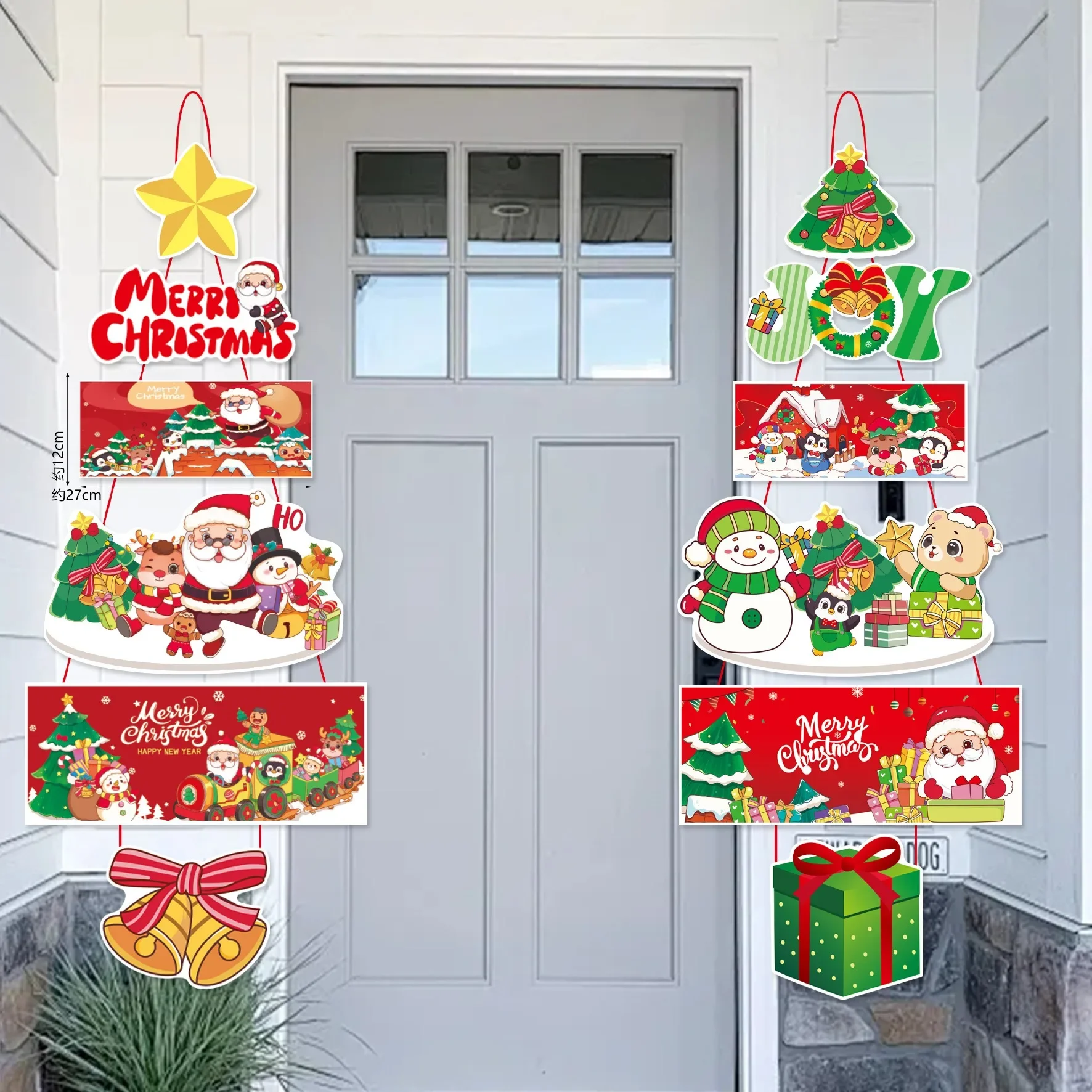 

Christmas Door Hanging Banner Cartoon Santa Claus Snowman Elk Ornaments Xmas Pendants Merry Christma Home Decor Noel Natal 2024