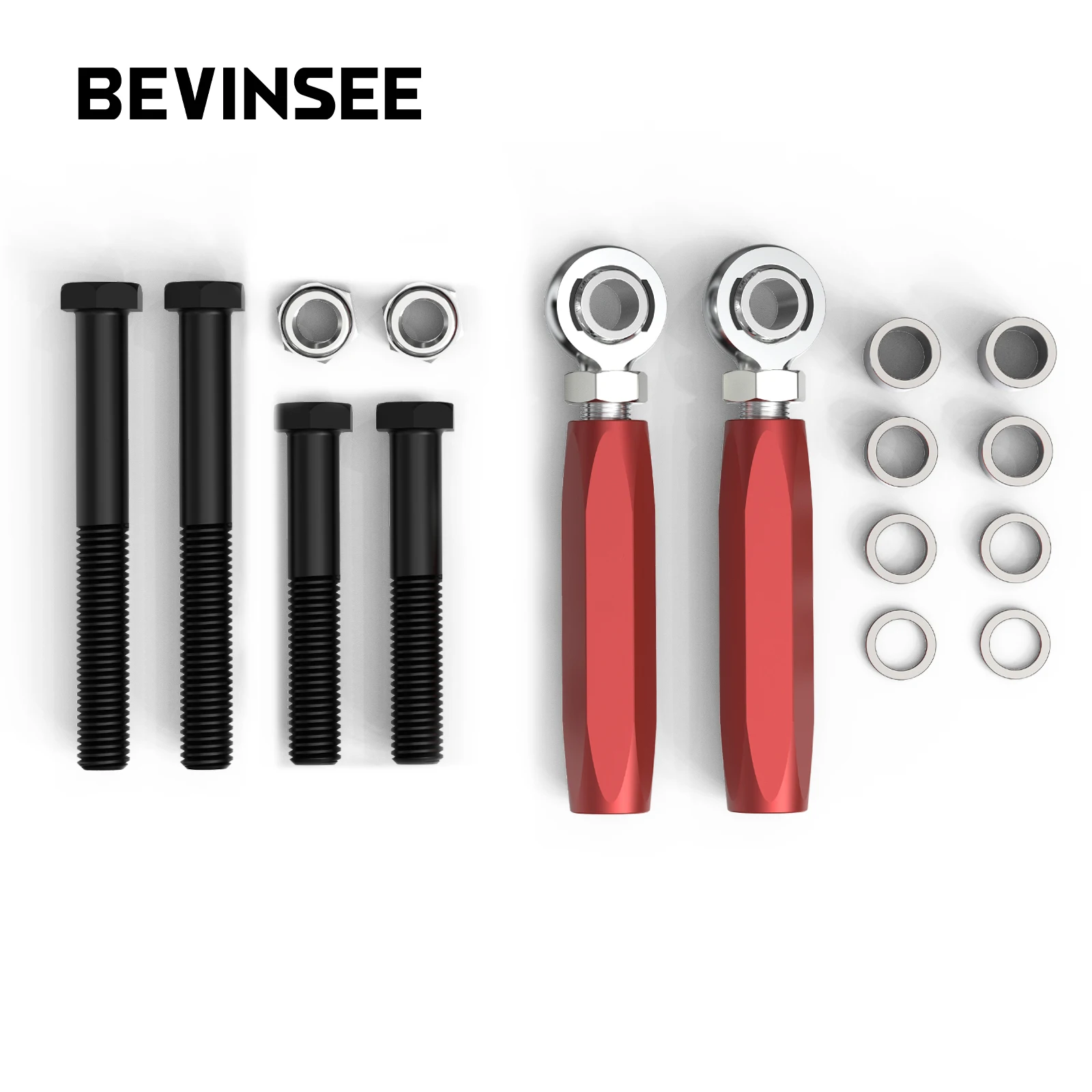 

BEVINSEE Adjustable Outer Tie-rod Ends for Maximum Power Bump Steer Kit for Ford Mustang 1979-1993 Accurate Adjustmen