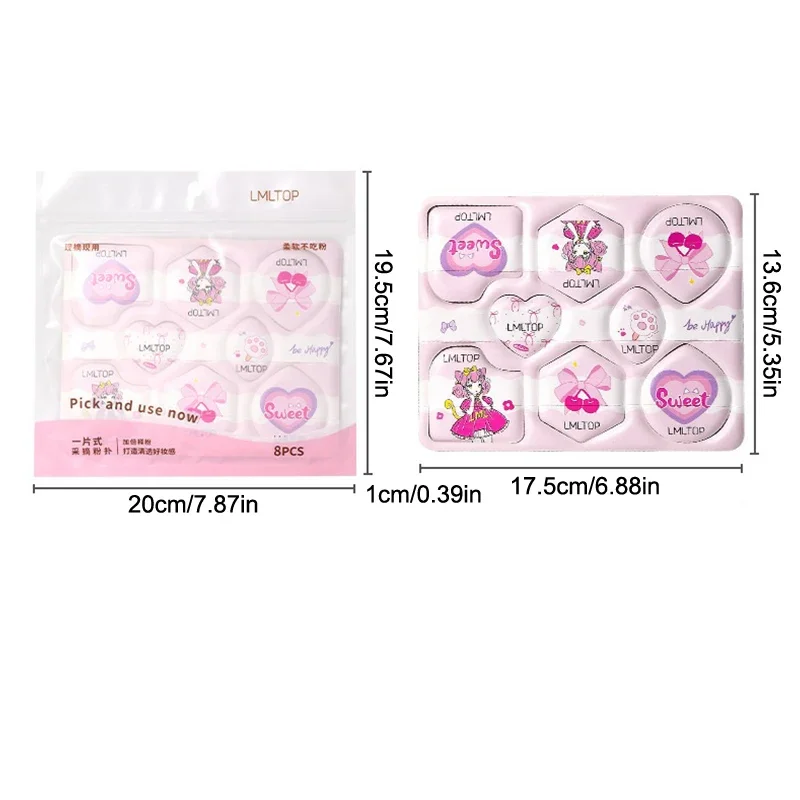 8 stuks multi-vormige cosmetische make-up bladerdeeg blender spons set soft touch schoonheid blenders voor foundation poeder toepassing dagelijks ook