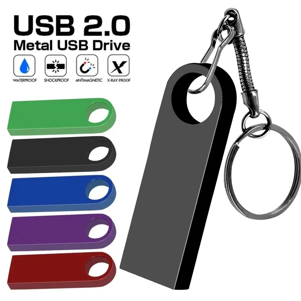 Unidad Flash USB de Metal de 50 piezas, memoria Flash de 64GB, 128GB, 2GB, 4GB, 8GB, 16GB, 32GB, 128MB, logotipo gratis