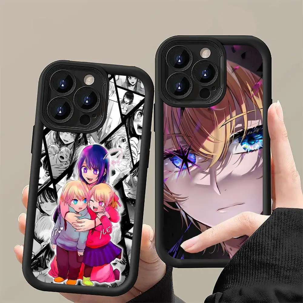 

Anime Oshinoko AI Hoshino Phone Case for iPhone 17 16 15 14 13 12 11 Air Pro Max Plus Black Soft TPU Shockproof Cover