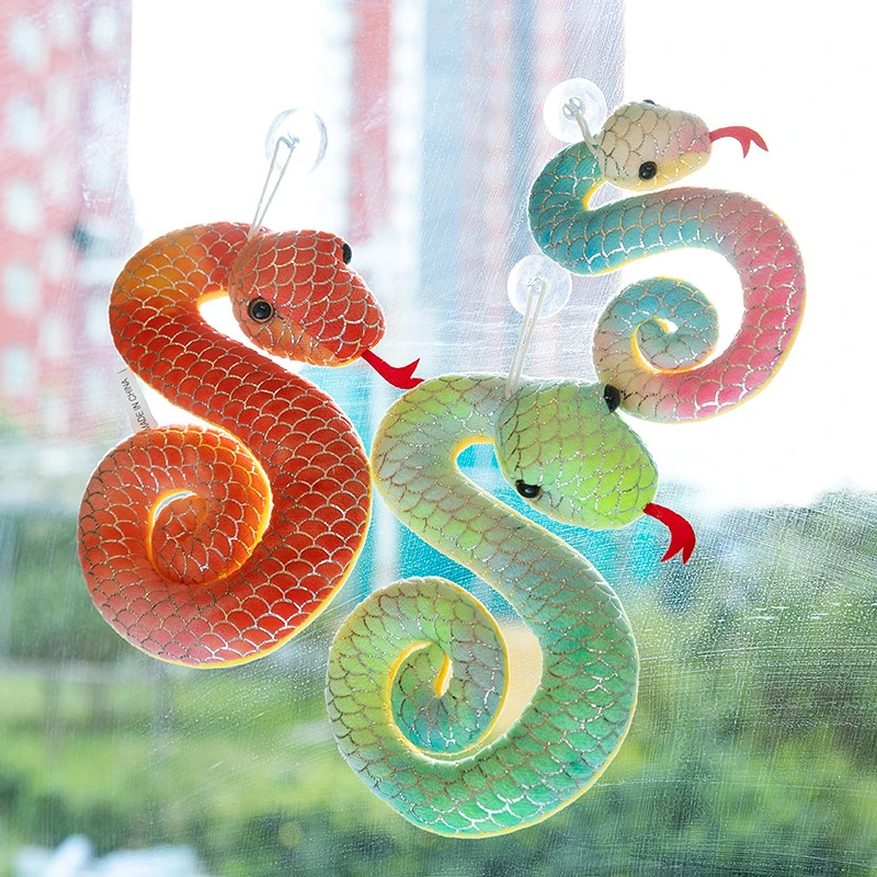 Celebrate The Year Of The Snake With A Lucky Plush Toy – Tie-Dye & Gold Accents, Perfect For Festive Decoration Or Gift image 2
