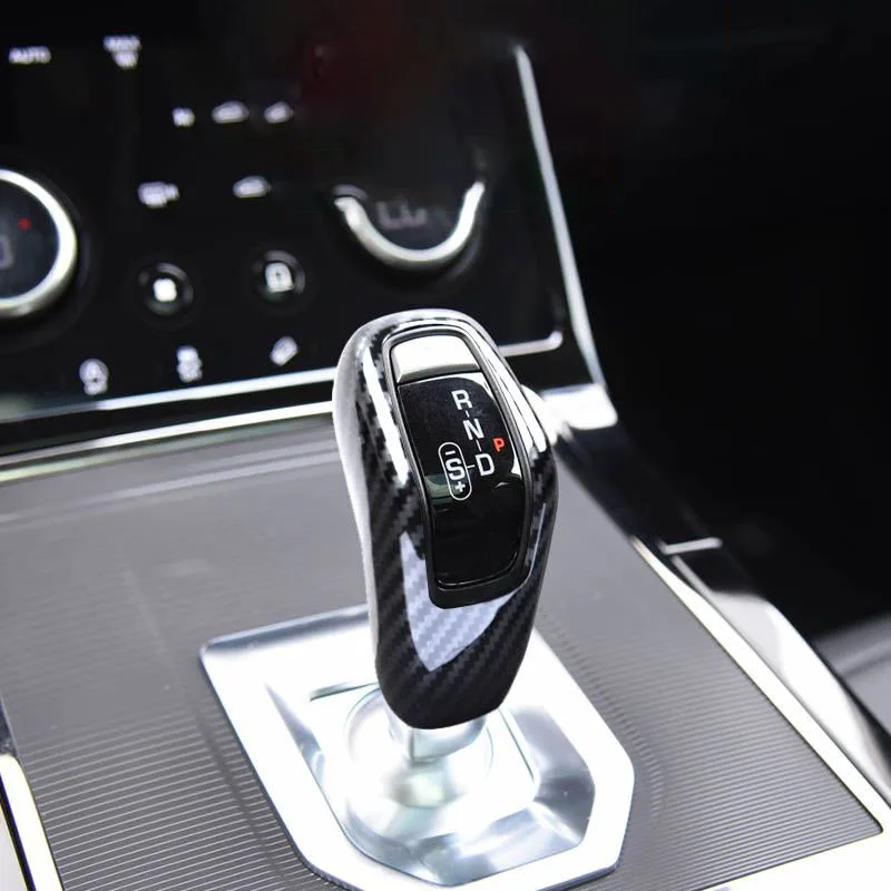

Carbon Fiber ABS Gear Shift Knob Cover Trim For Land Rover Range Rover Evoque Discovery Defender Jaguar XEL Car Accessories Auto