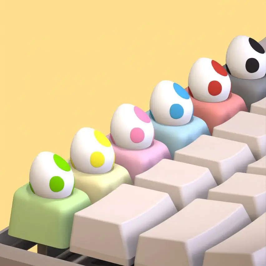 

Keycap Yoshi's egg keyboard pink cartoon personalized keycap three-dimensional single animation mechanical keycap