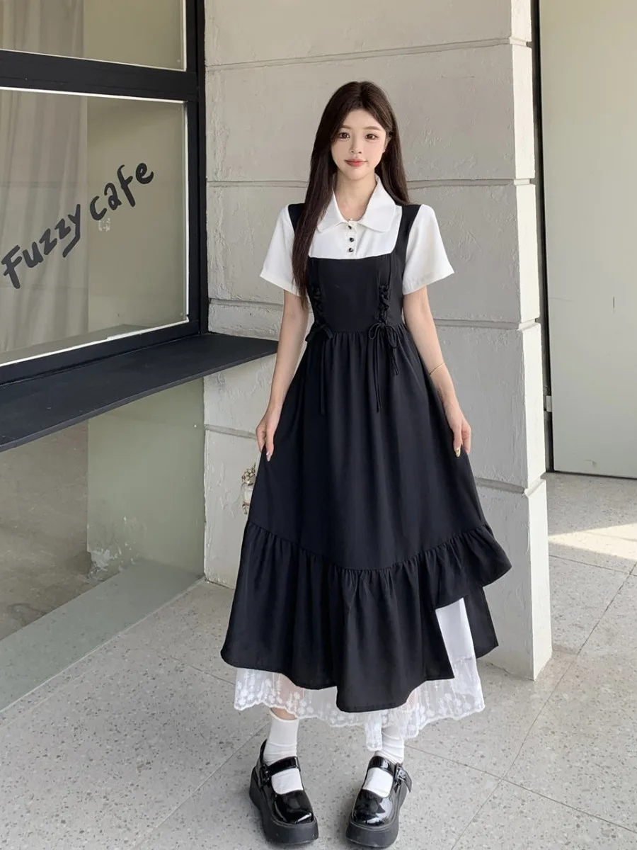 

Новая летняя женская юбка больших размеров с асимметричной кружевной отделкой, завышенной талией и оборками в корейском стиле для повседневной носки