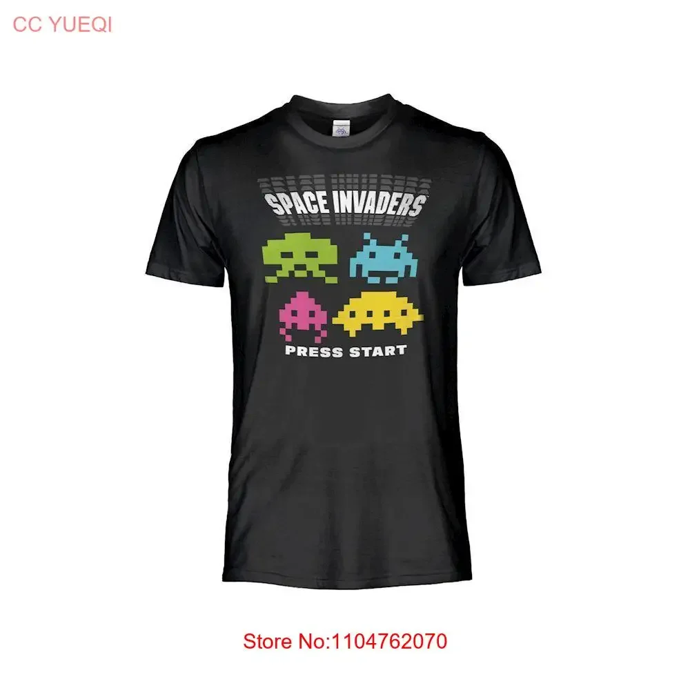 Space Invaders Press Start Original maillot officiel t-shirt Vintage vintage lavé haut unisexe pour un usage quotidien décontracté