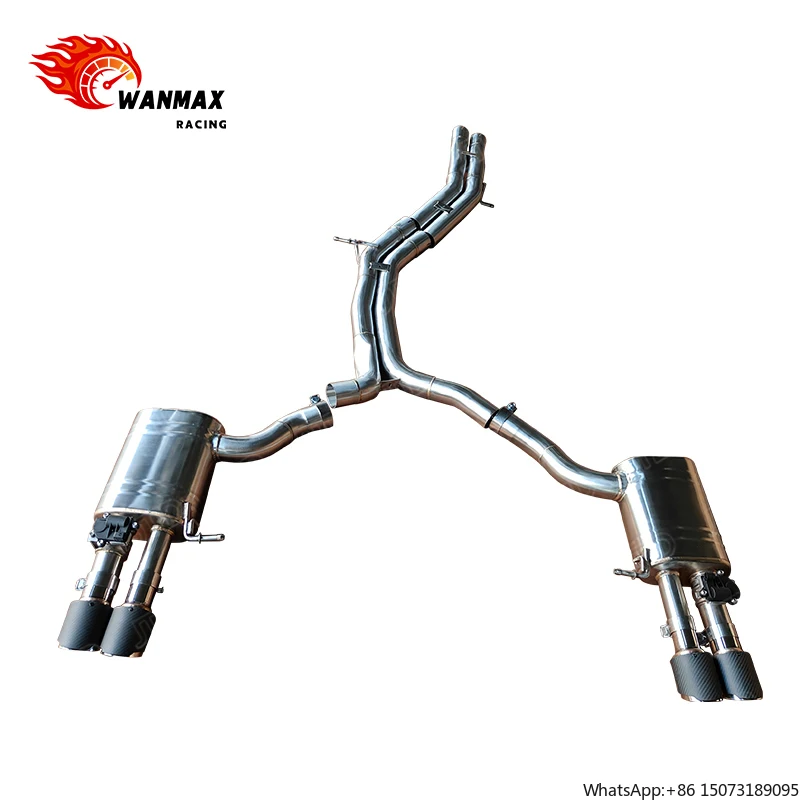 

High Flow Performance Racing 304 Stainless Steel Catback Exhaust with Carbon Fiber Tips for RS5 2.9T 2024