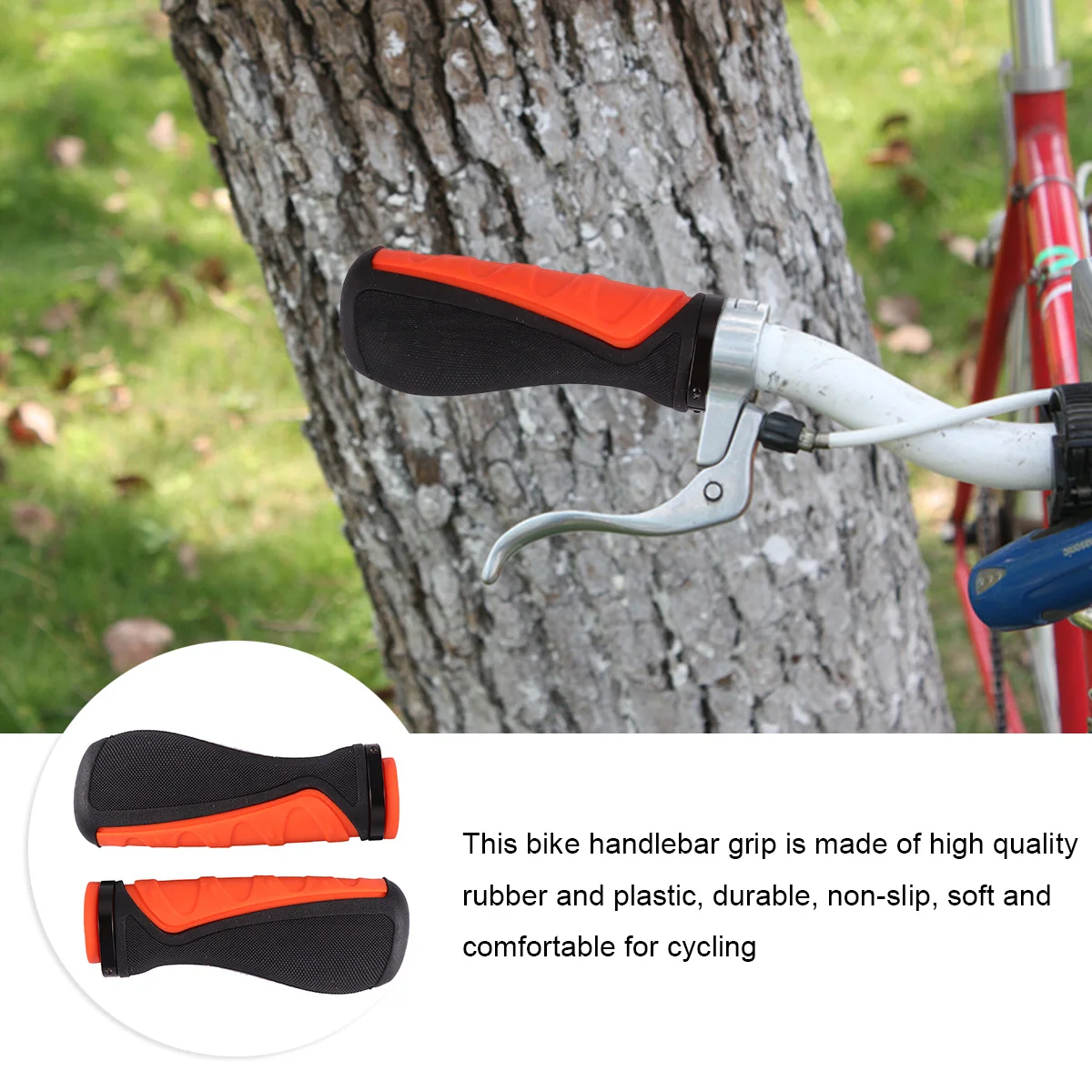 

2Pcs Mountain Bike Handlebar Grips Rubber Plastic Non-Slip Comfortable Fit for Standard Bicycles Cycling Handle Bar Covers