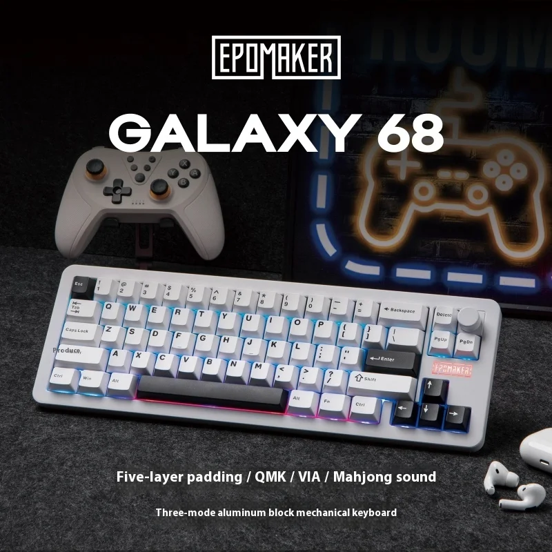 

EPOMAKER Galaxy68 Aluminum Tailored Mechanical Keyboard Bluetooth Wireless Gaming Office
