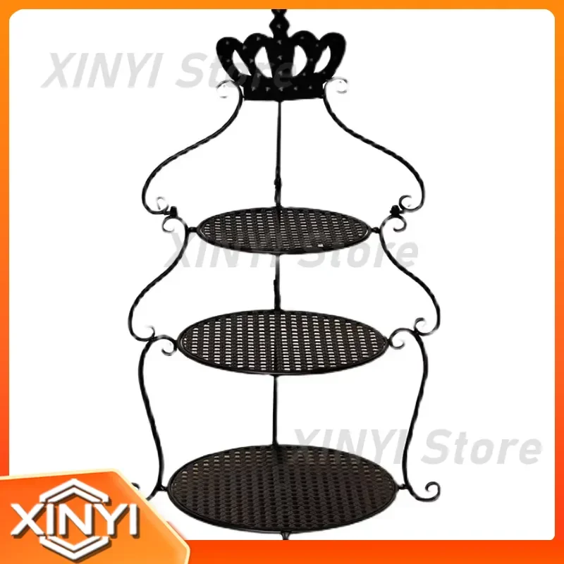 for Crown wrought iron cake stand for wedding birthday dessert display multi-layer cake shelf creative serving tray party