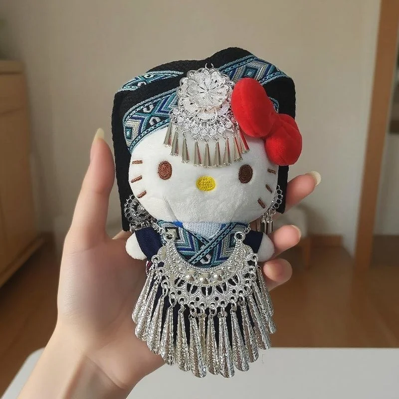 جديد سانريو الكرتون Kawaii مرحبا كيتي المفاتيح حقيبة عالمية ألعاب من نسيج مخملي كيرينغ فتاة على ظهره لطيف أفخم ملحق دمية الإبداعية #2