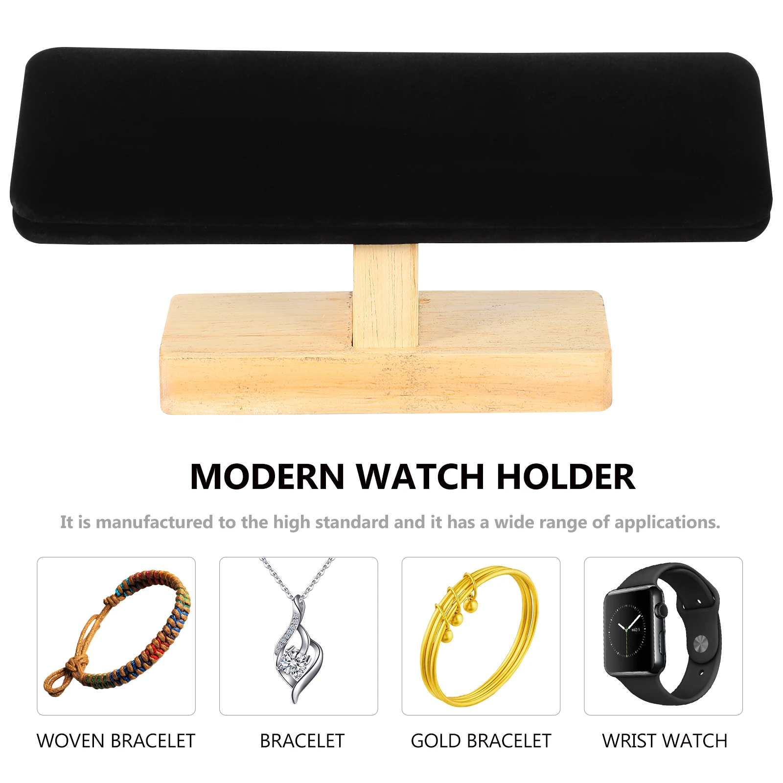

Wooden Watch St Jewelry ganizer St Jewelry Holder Bracelet Rack Flannel Design Environmental Material Gift