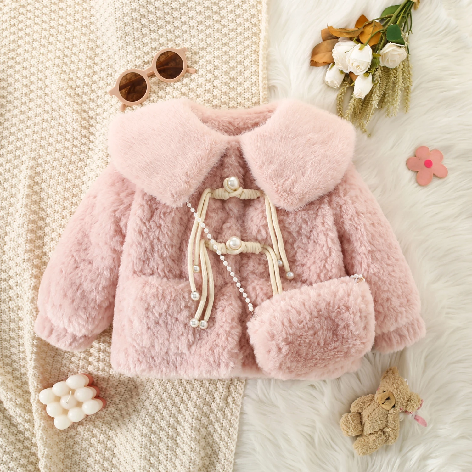 New Girls\' Winter Coat Autumn And Winter Thick Warm Top Women\'s Baby Lamb Wool Sweater 0-3 Years Old