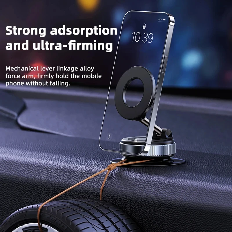 Soporte Magnético Giratorio y Plegable para Teléfono con Succión al Vacío para Navegación en Auto, Gimnasio, Cocina - Soporte Universal para GPS y Streaming