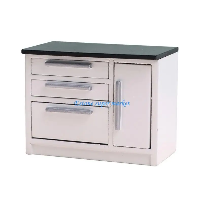 

090B Dolls House Cabinet 1:12 Dollhouse Model Miniature Sink Stove Cupboard