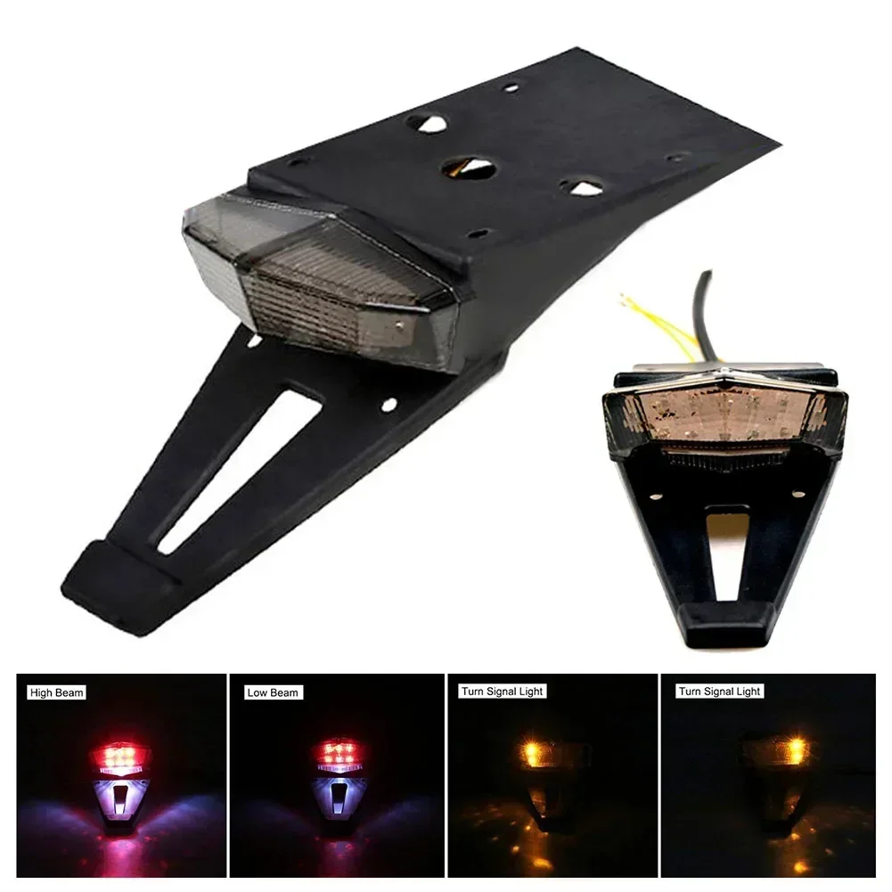 Motorcycle Dirt Bike Rear With Brake Stop TailLight Motocross Enduro Mudguards Tail Light 12V-15V