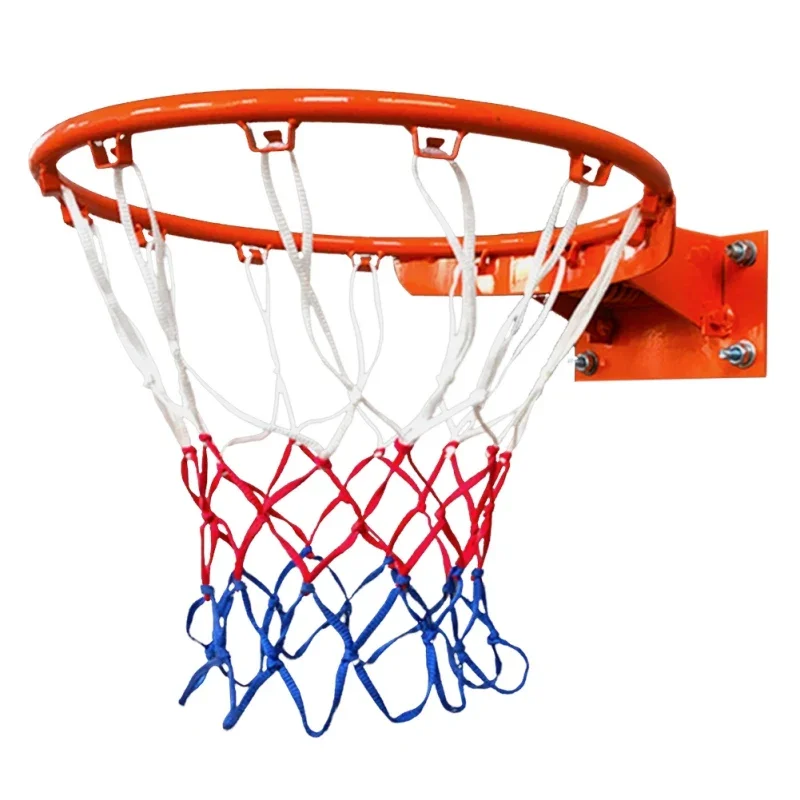 High Quality Durable Standard Size Nylon Thread Sports Basketball Hoop Mesh Net Backboard Rim Ball Pum 12 Hooks Net