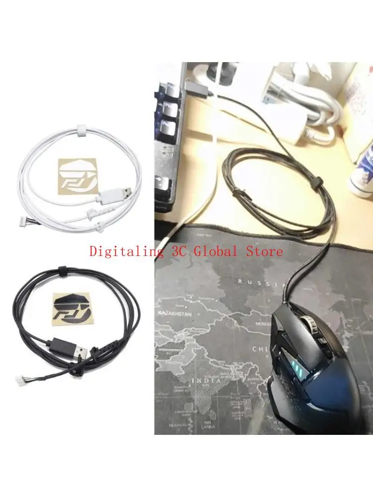 

1Set Durable USB Mouse Cable Cord and Mouse Feet for G502 Mouse Replacement Part Repair Accessory