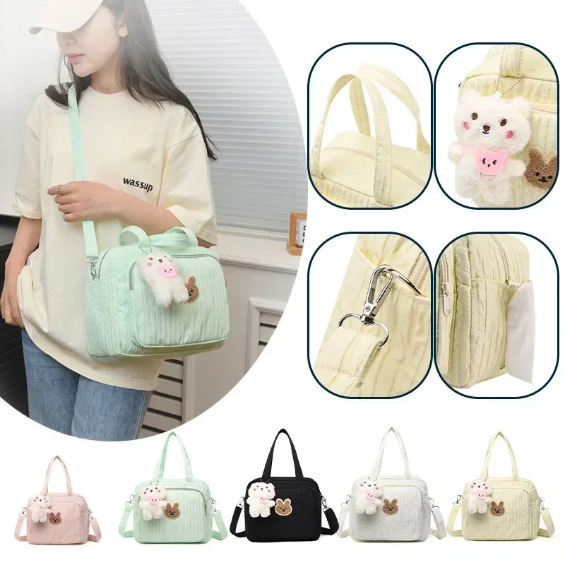 Baby Diaper Bags Organizer Maternity Bag Portable Cute Cartoon Multi-function Large Capacity Nylon Mom Travel Tote with Pendant