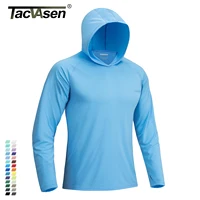 TACVASEN Camisas de protección solar Sudadera con capucha de manga larga para hombre Camisetas casuales a prueba de rayos UV Camisetas transpirables ligeras de secado rápido Natación