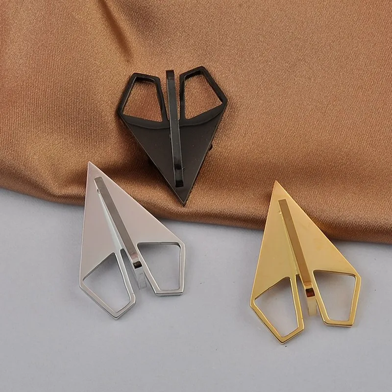 Vintage Stainless Steel Paper Airplane Brooch Fashion Design Sense Trendy Suit Shirt Pin Backpack Shirt Bag Bag Accessories