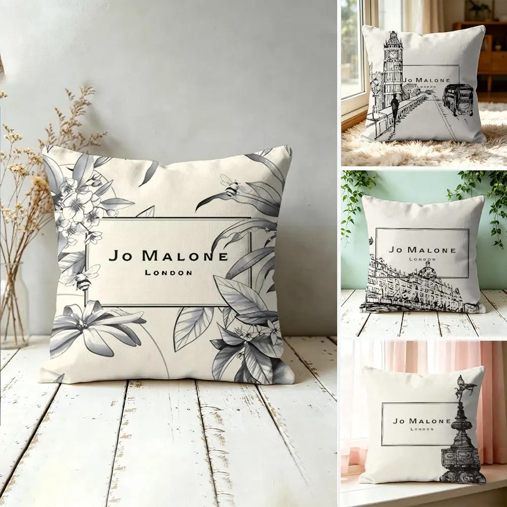 J-Jo M-Malone L-LOGO Cushion Cover Square Decorative Throw Pillow 40x40cm For Sofa Bedroom Living Room Home Decor