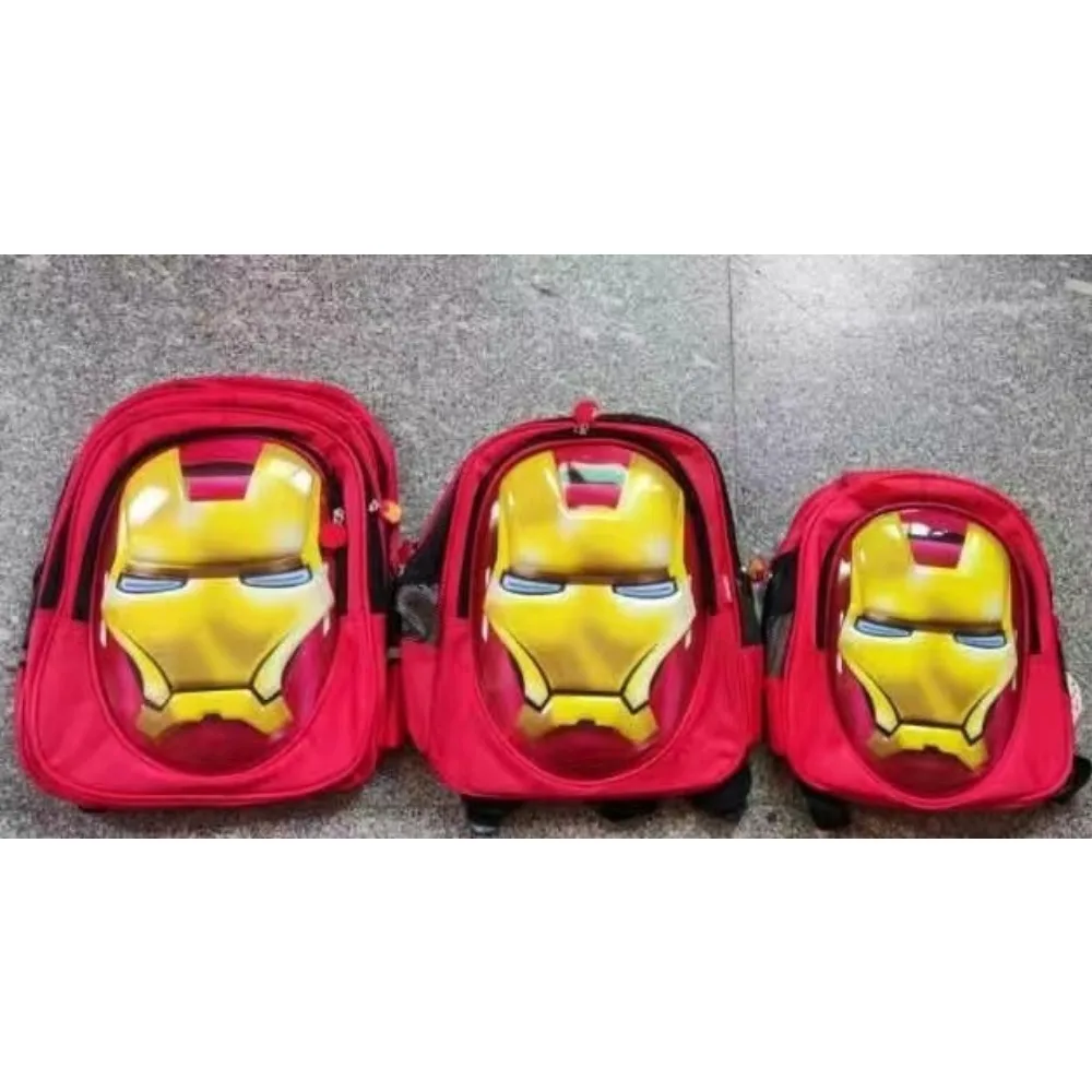 Iron Man Cute children\'s Kindergarten Backpack Cartoon 3D Anime Character Patterns Fashion comodo schiarire la borsa da scuola