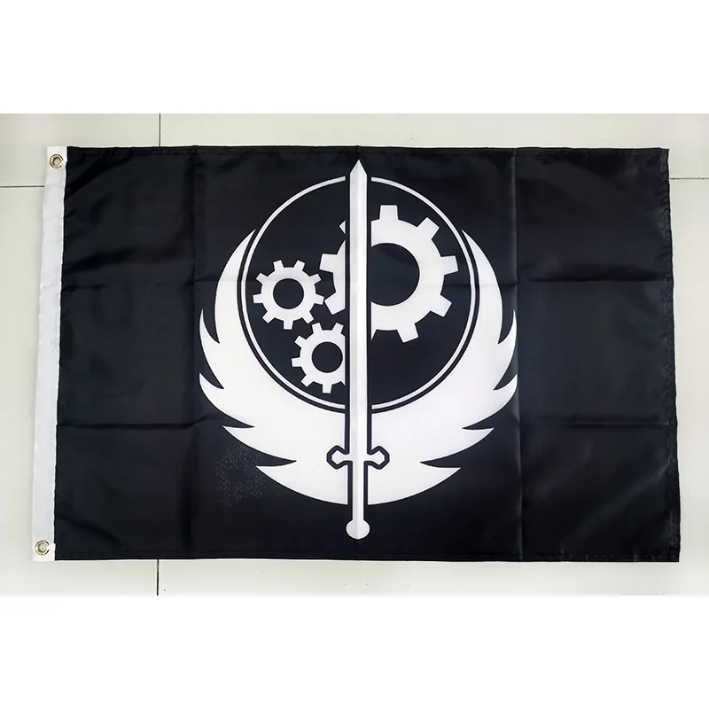 Flag of Brotherhood of Steel Black 3ft*5ft (90*150cm) Size Christmas Decorations for Home Flag Banner Gifts