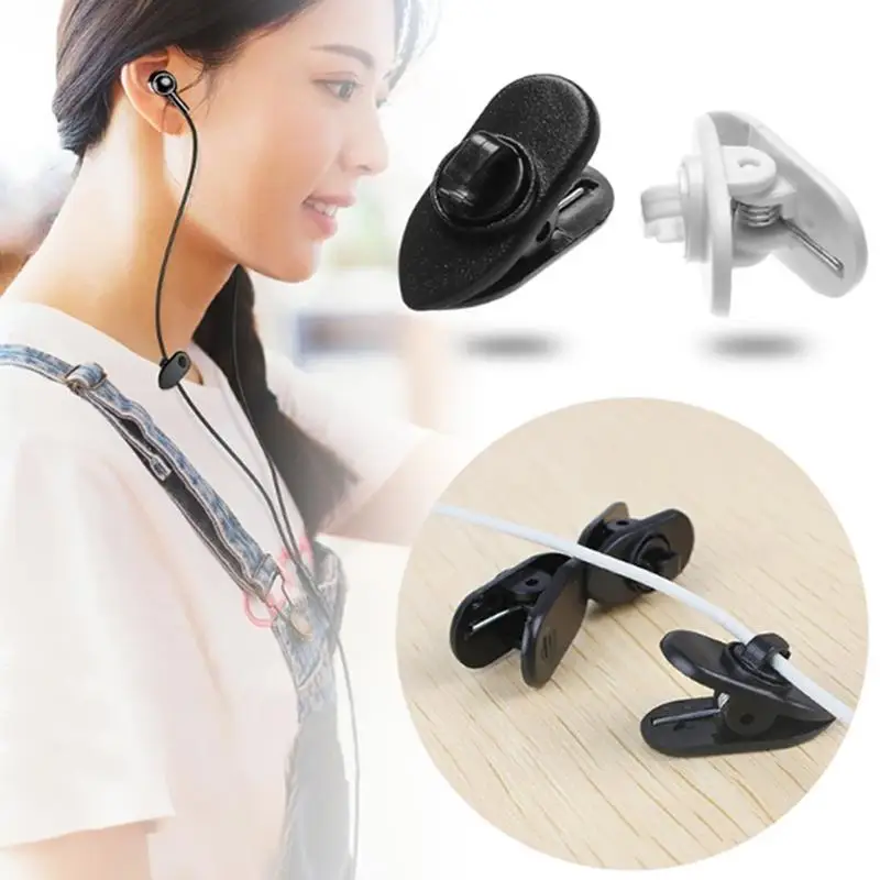Clip per cavi per cuffie Clip per cuffie a filo morsetto per cavi ruota supporto per Clip per abbigliamento accessori per auricolari per l'esercizio a piedi