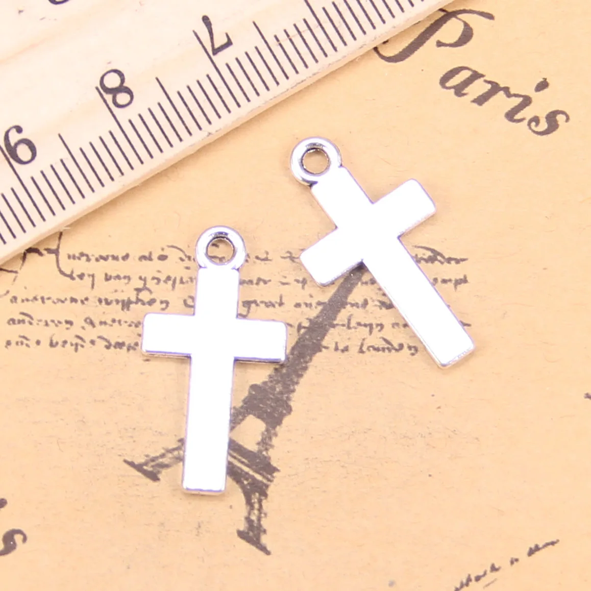 120pcs Jewelry Charms double sided cross 24x13mm Antique Silver Plated Pendants Making DIY Handmade Tibetan Silver Jewelry