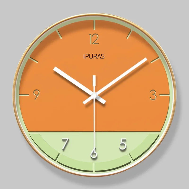 2026 New 10/12/14-inch Stylish Color Block Simple Modern Wall Clock Home Decoration Mute Bedroom Nordic Quartz Clock Watch