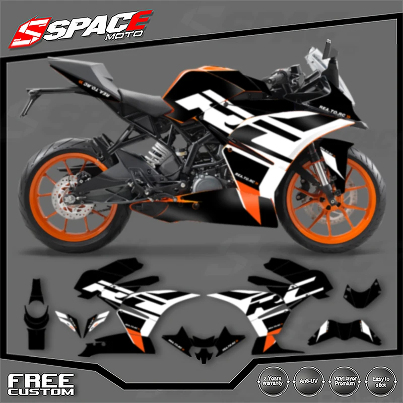 

SPACE Custom Motorcycle Graphics For KTM 2014 2015 2016 RC 14-16 RC250 390 Decal Stickers Kits 008