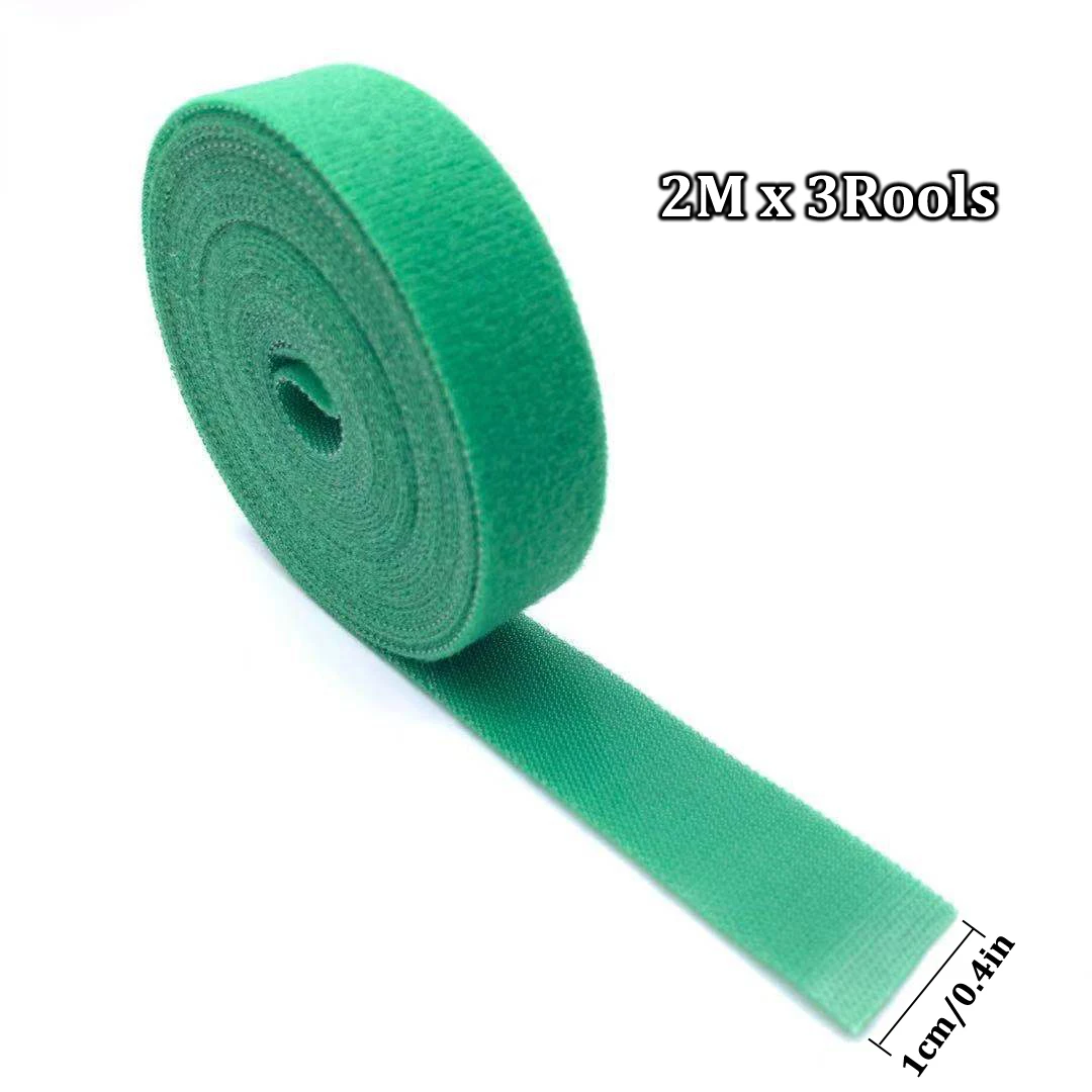 3Pcs 2m Plant Ties Nylon Plant Bandage Tie Home Garden Plant Shape Tape Hook Loop Bamboo Cane Wrap Support Accessories