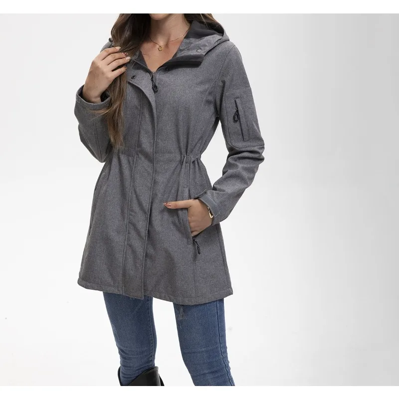 نمط جديد مقنع متعدد الجيوب المرأة الخريف والشتاء ملابس خارجية مبطنة بالصوف للنساء #2