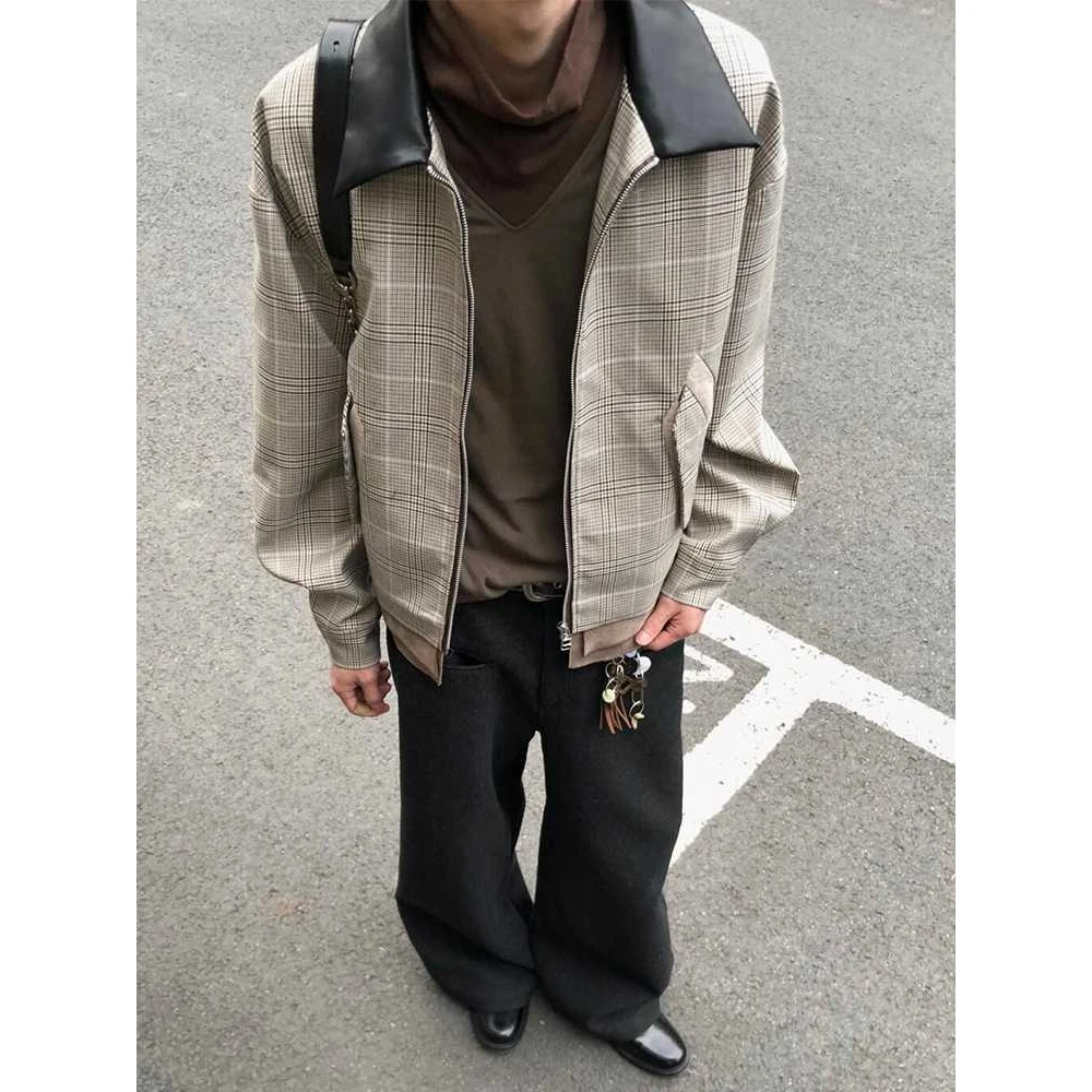 

Faionable Лоскутное пальто Prince of Ws Che, мужское пальто Cleanfit Harrington с кожаным воротником Jaet Design Sense Top