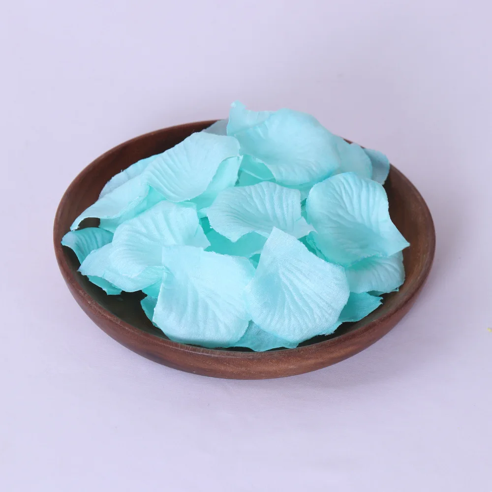 2000pcs/Lot Mint Tiffany Blue Silk Rose Petals Artificial Flower For Wedding Table Decorations Event Party Supplies Petals