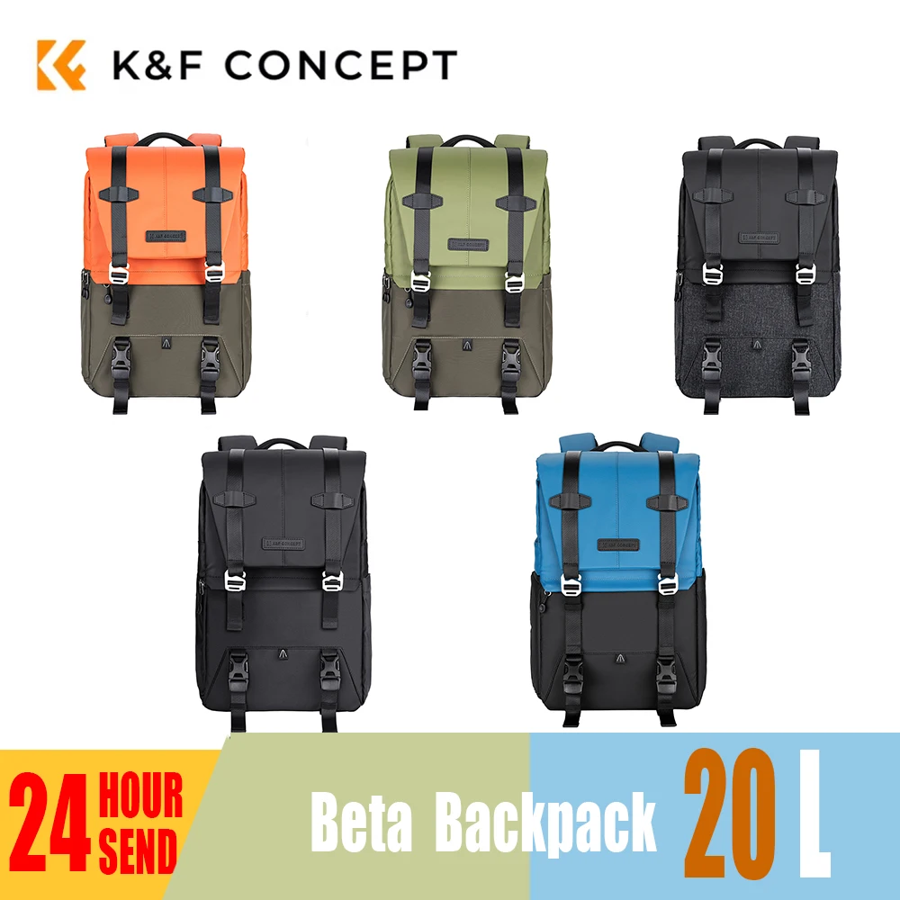K&F CONCEPT Camera Backpack Camera Bag with Rain Cover Ergonomic Design for Outdoor Travel Photography Tripod Compatible