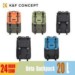 K&F CONCEPT Camera Backpack Camera Bag with Rain Cover Ergonomic Design for Outdoor Travel Photography Tripod Compatible