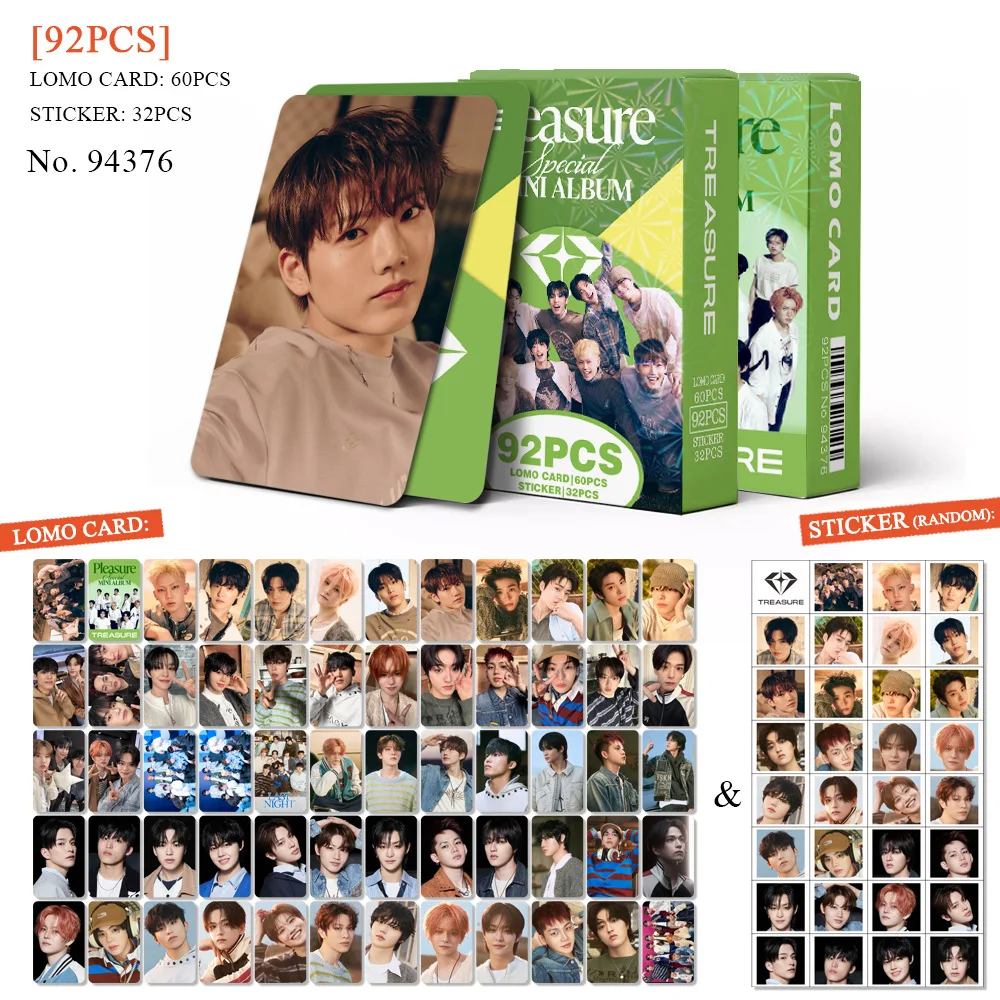 

92pcs/set TREASURE PLEASURE lomo Star Holographic Photocards Stickers Photo Lomo Cards Fans Collection Printed Cards