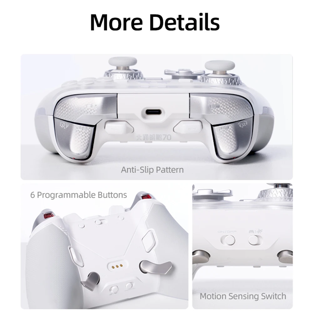 وحدة تحكم الألعاب اللاسلكية BEITONG KP70 ذات ردود الفعل اللمسي، مشغل مزدوج للإحساس التلقائي، 6 مجاذيف خلفية للكمبيوتر/Switch/iOS/Android/Steam #6