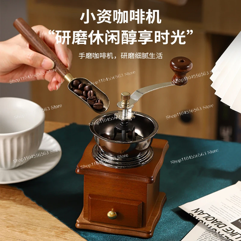 Molinillo casero, máquina de café retro con manivela, molinillo de café, mini molinillo de granos casero