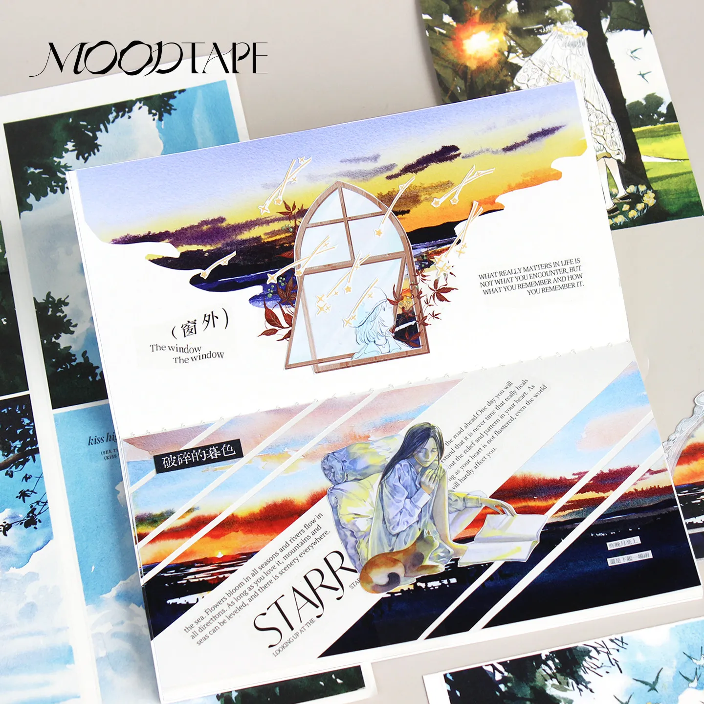 

Moodtape Wild Green Sky Background Scenery Collage Journal Tape Guka Stickers Mood Stationery