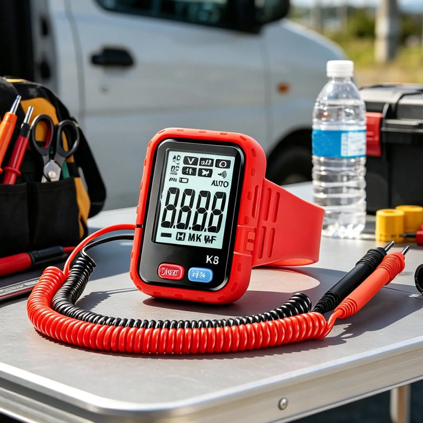 Smart Digital Multimeter High Precision Portable Voltage Current Tester Auto-Ranging Voltmeter for Electrician Home Garage Car