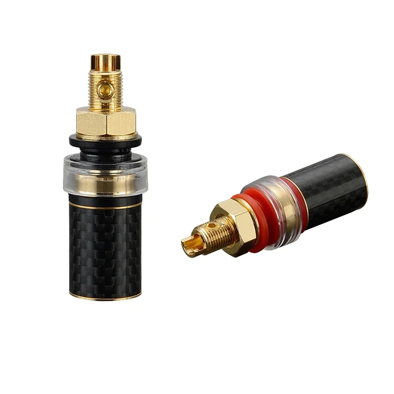 Viborg 4 шт., Hi End Audio Binding Post, чистая медь, серебро/золото/родиевое покрытие Availabel BP604, клеммы для динамиков из углеродного волокна