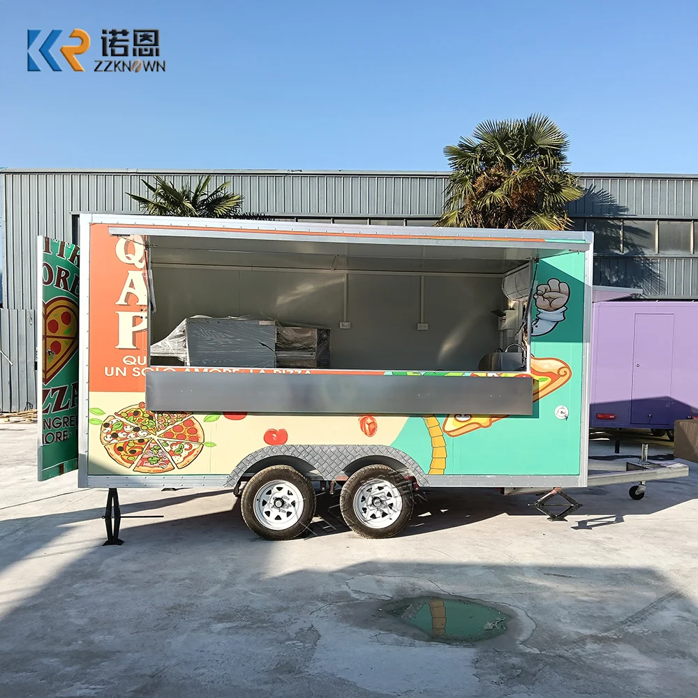 Commercial Pizza Burger Trailer Street Food Truck Mobile Catering Trailer Portable Food Truck for Festival Snack Booth