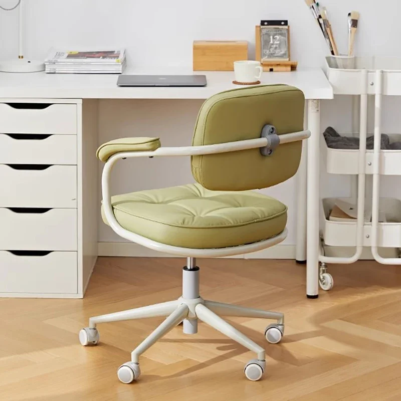 Nordic Computer Chair Home Cat Scratch Leather Bedroom Office Chair Study Desk Student Swivel Chair Living Room Silla Gamer