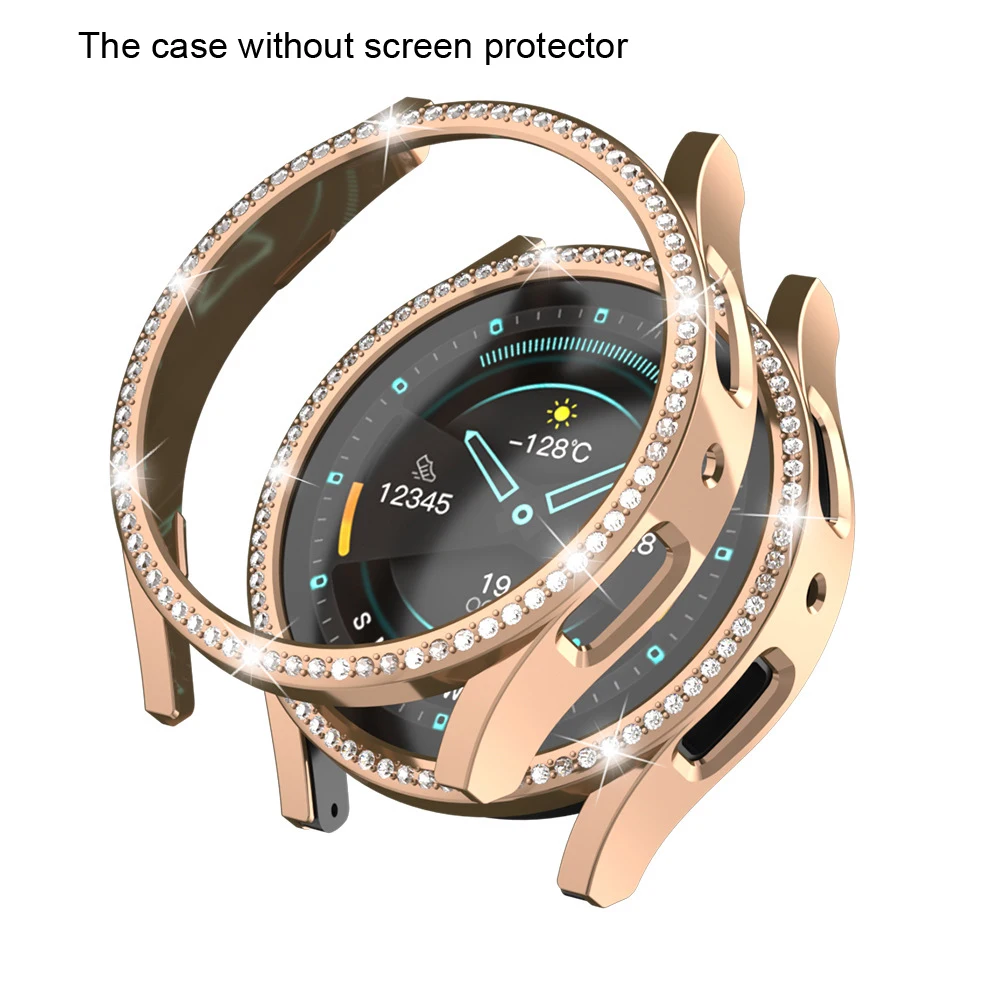 For samsung galaxy watch 6 5 4 40mm 44mm Milanese Stainless steel band + case bling leather silicone protector case watch6 40 44