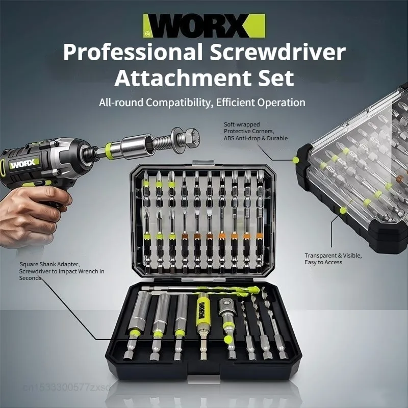 Original Worx WA9978 WA1626 WA1149 Drill Bits Set with Phillips Hexagon Torx Extend Rod Twist Sleeve Hole Bit Kits Accessories